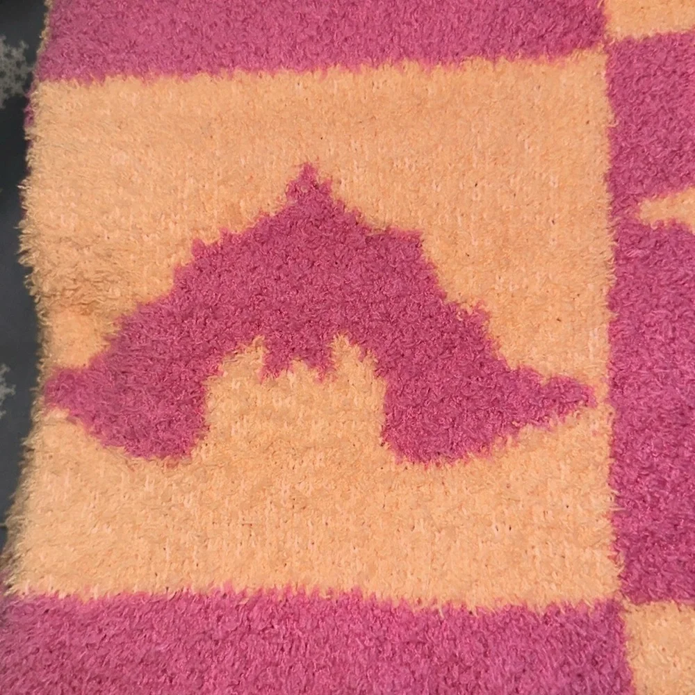 Viral Bat Checkered Oversized Throw Blanket